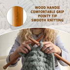 6 pcs Wooden Knitting Needles