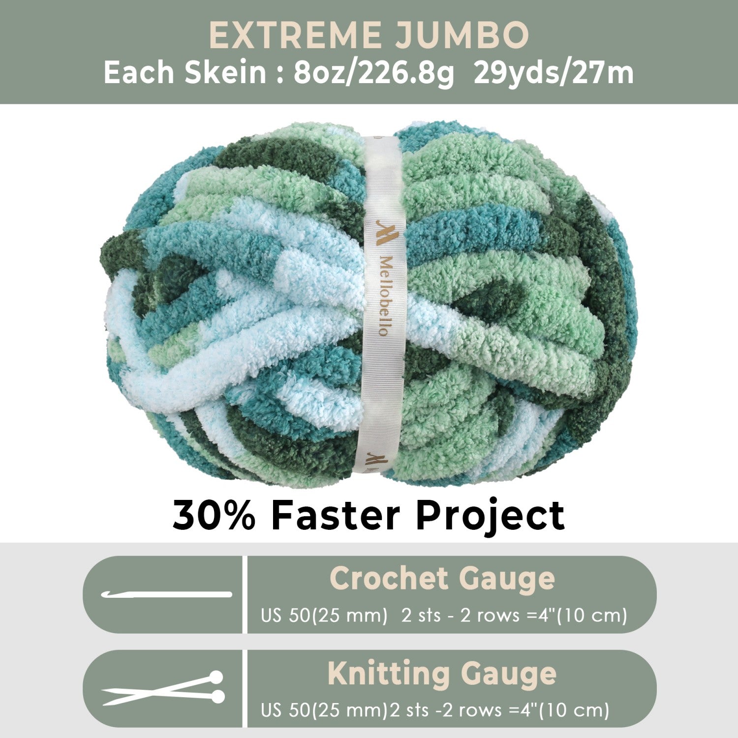 MelloBello Chunky Yarn Moss Field